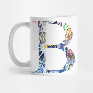 Barcelona Gaudi Mosaic Letter B Beta Sorority Letter Mug